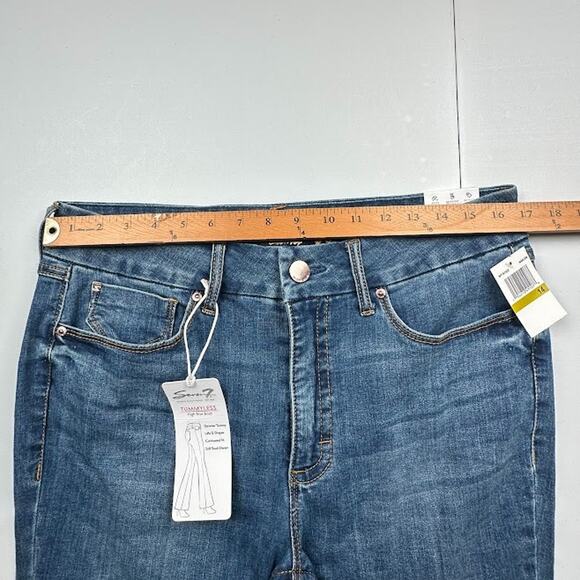 Seven7 Jeans Womens 14 Blue Tummyless High Rise Boot Stretch Pockets Medium Wash - Picture 10 of 14